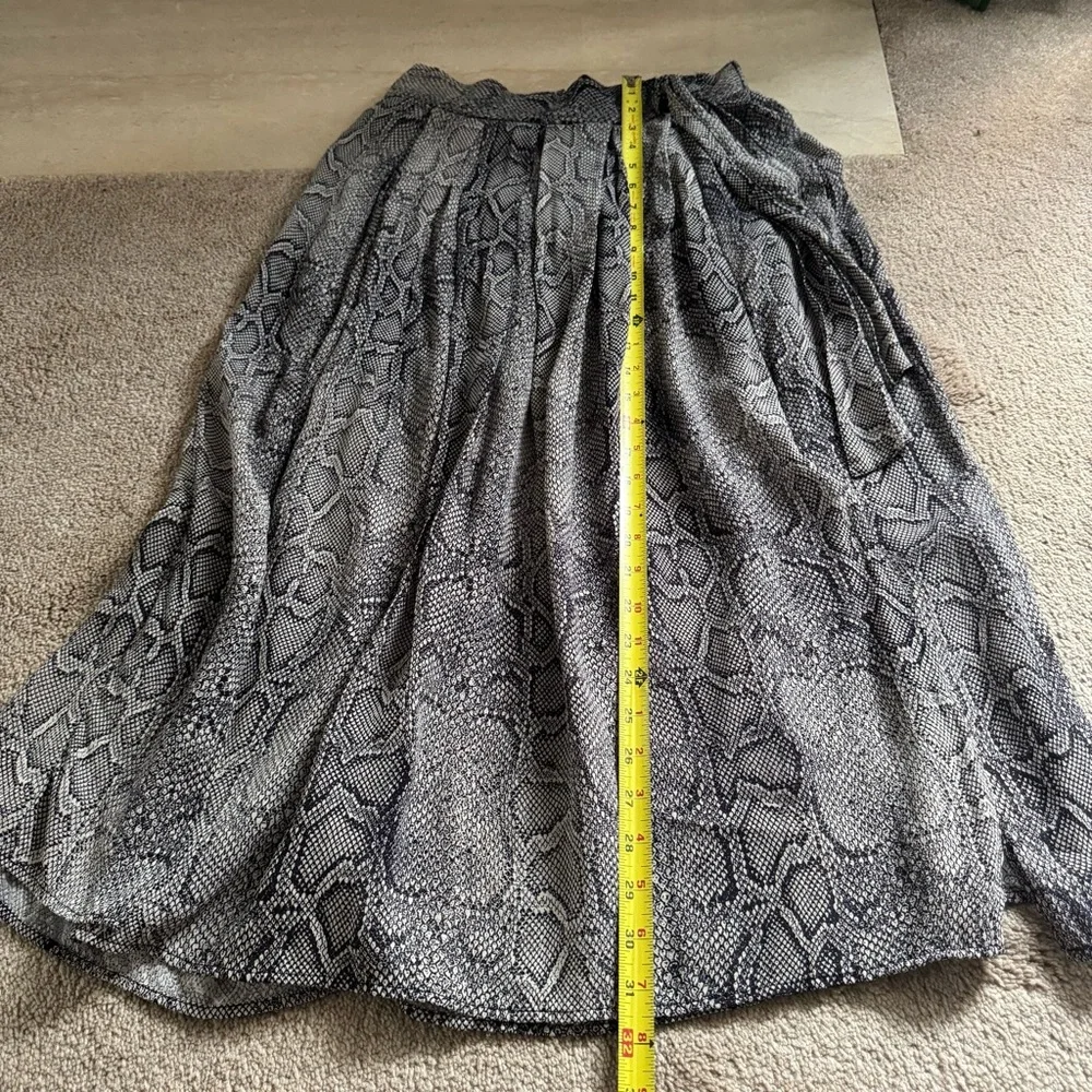 Anthropologie Gray Snakeprint Midi Skirt
